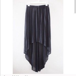 SKIRT - sz S, small XHILARATION  high low sheer overlay black pleated skirt